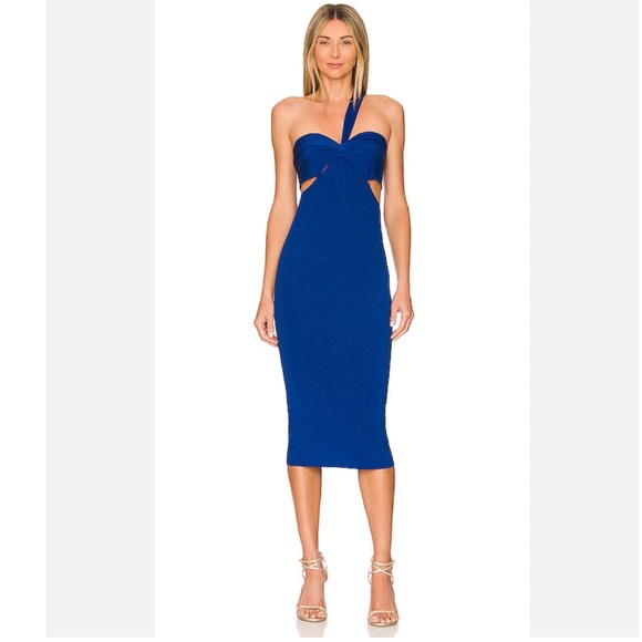 L’agence Raya One-Shoulder Midi Length Dress M - Picture 15 of 15